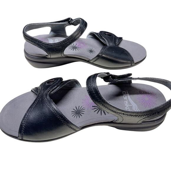 Dansko Women Iris Black Ankle Strap Comfort Sandal Size 7 / 37 - Picture 5 of 8
